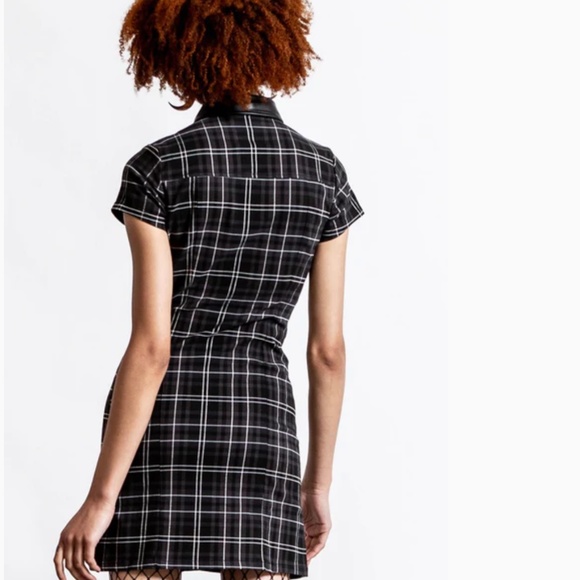 Killstar All Attitude Ash Tartan Plaid Cut Out Punk Dress XXL NWT - Picture 3 of 3